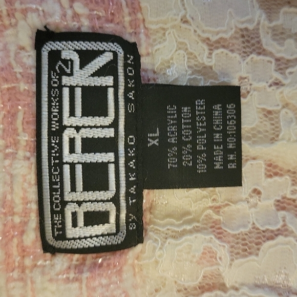 BEREK by TAKAKO SAKON Pink Plaid Tweed Lace Beaded Embellished Blazer - Picture 14 of 16